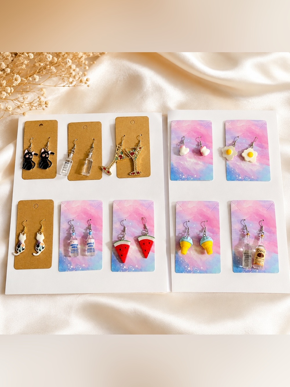 10 PAIRS /$15 BUNDLE EARRINGS - Ice Cream, Watermelon, Drink & Floral Designs